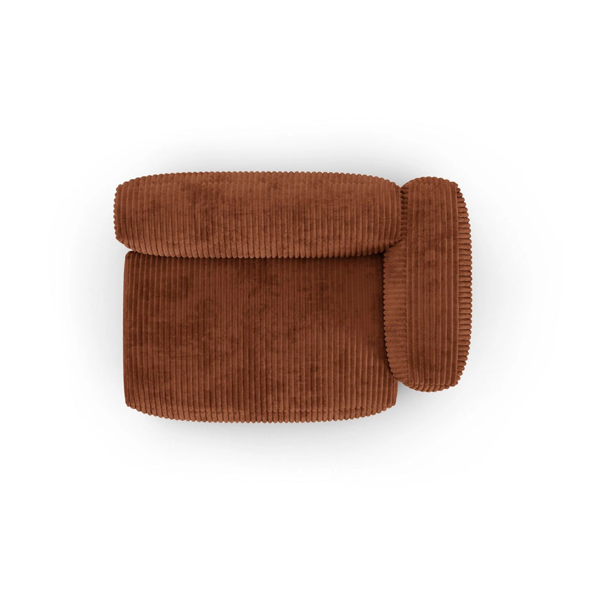 Martina Modulares Sofa Sitzelement, Rechte Seite, Sitztiefe 90 cm, aus Cord in Brick (Tilia 52), 160x120 cm von Micadoni – Bild 5