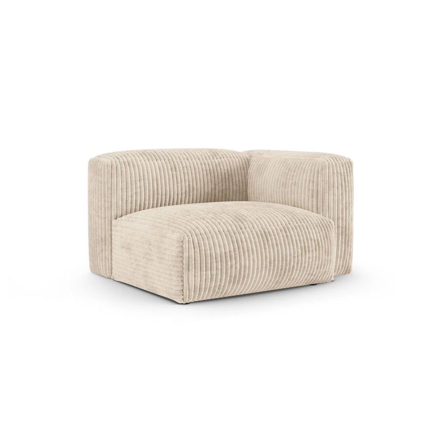 Martina Modulares Sofa Sitzelement, Rechte Seite, Sitztiefe 90 cm, aus Cord in Leichtes Beige (Tilia 03), 120x120 cm von Micadoni – Bild 3