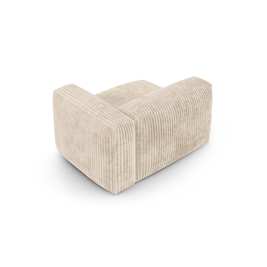Martina Modulares Sofa Sitzelement, Rechte Seite, Sitztiefe 90 cm, aus Cord in Leichtes Beige (Tilia 03), 120x120 cm von Micadoni – Bild 4