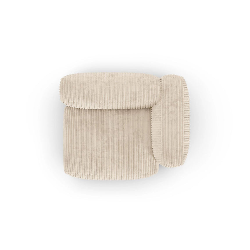 Martina Modulares Sofa Sitzelement, Rechte Seite, Sitztiefe 90 cm, aus Cord in Leichtes Beige (Tilia 03), 120x120 cm von Micadoni – Bild 5