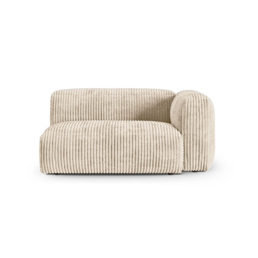 Martina Modulares Sofa Sitzelement, Rechte Seite, Sitztiefe 90 cm, aus Cord in Leichtes Beige (Tilia 03), 160x120 cm von Micadoni – Bild 1