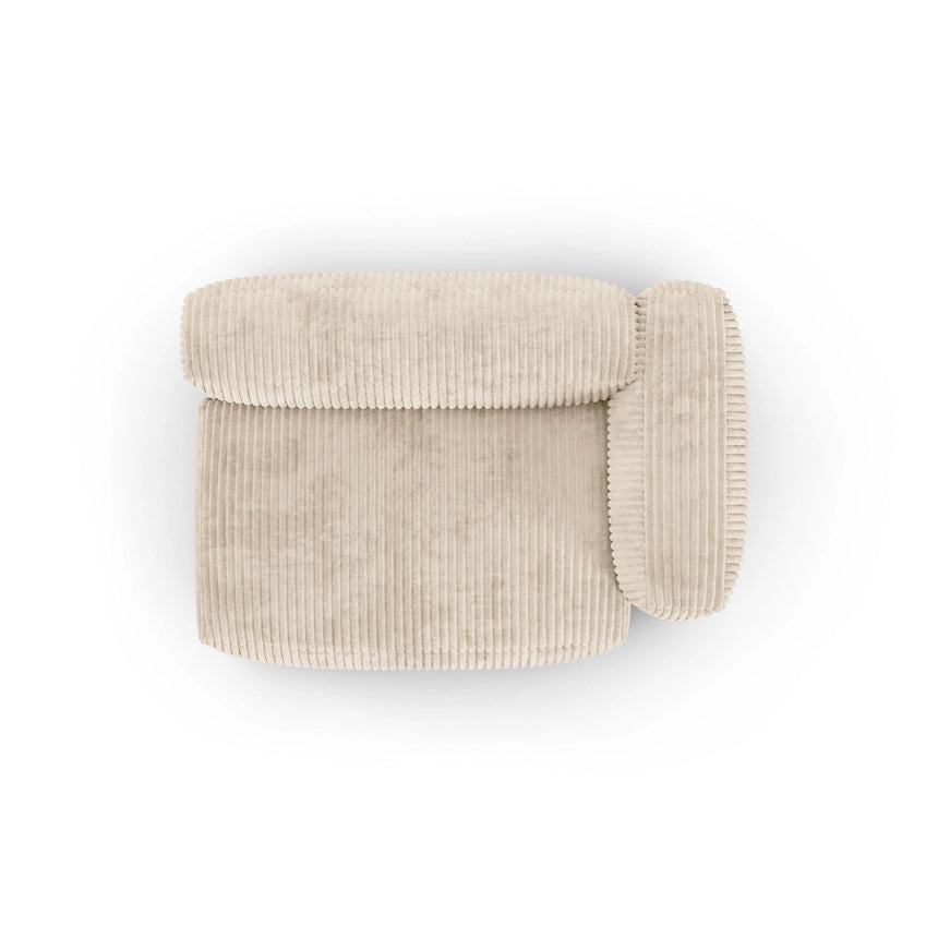 Martina Modulares Sofa Sitzelement, Rechte Seite, Sitztiefe 90 cm, aus Cord in Leichtes Beige (Tilia 03), 160x120 cm von Micadoni – Bild 5