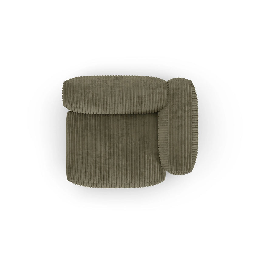 Martina Modulares Sofa Sitzelement, Rechte Seite, Sitztiefe 90 cm, aus Cord in Moosgrün (Tilia 37), 120x120 cm von Micadoni – Bild 5
