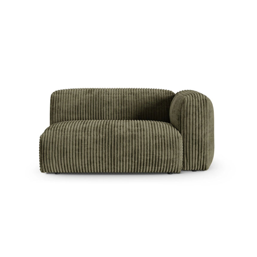 Martina Modulares Sofa Sitzelement, Rechte Seite, Sitztiefe 90 cm, aus Cord in Moosgrün (Tilia 37), 160x120 cm von Micadoni – Bild 1