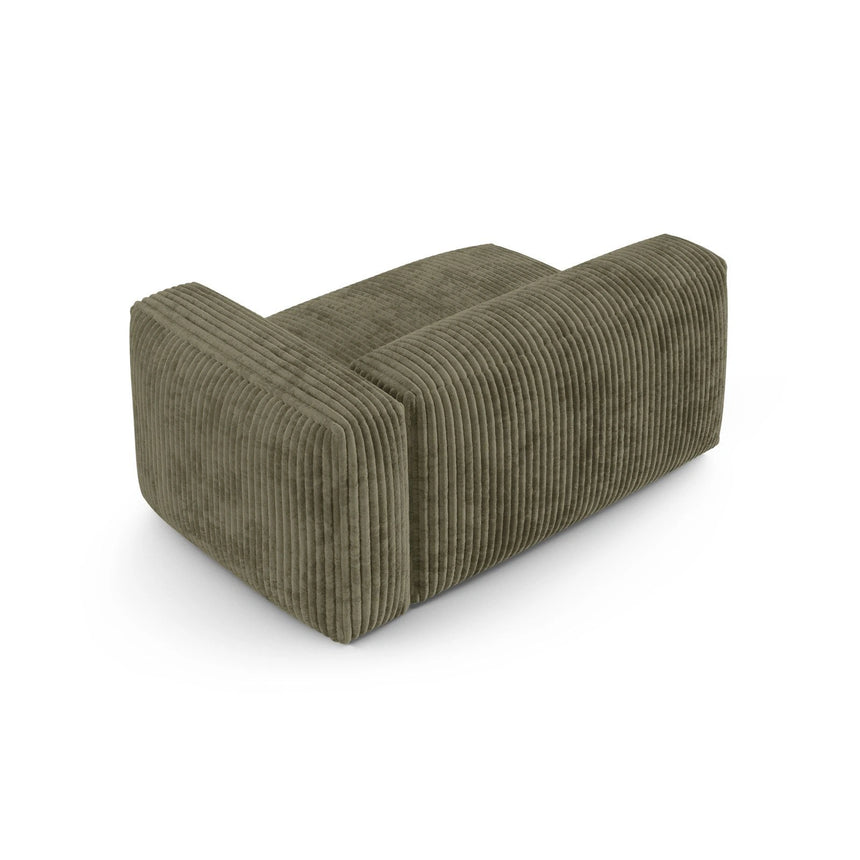 Martina Modulares Sofa Sitzelement, Rechte Seite, Sitztiefe 90 cm, aus Cord in Moosgrün (Tilia 37), 160x120 cm von Micadoni – Bild 4