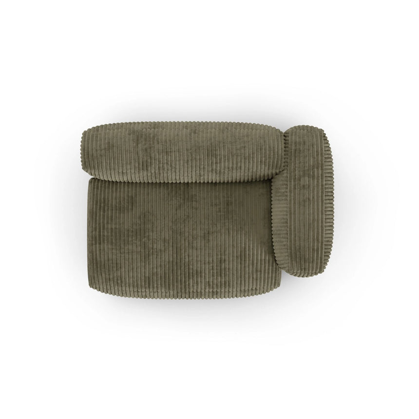 Martina Modulares Sofa Sitzelement, Rechte Seite, Sitztiefe 90 cm, aus Cord in Moosgrün (Tilia 37), 160x120 cm von Micadoni – Bild 5