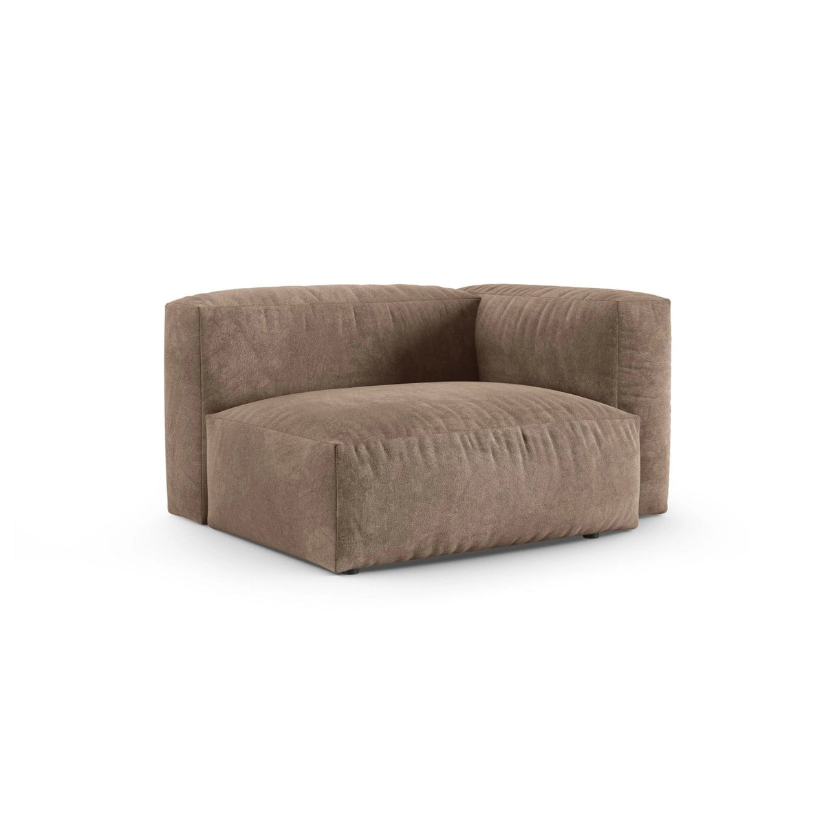 Martina Modulares Sofa Sitzelement, Rechte Seite, Sitztiefe 90 cm, aus Samt in Dunkelbeige (Vogue 3), 120x120 cm von Micadoni – Bild 3