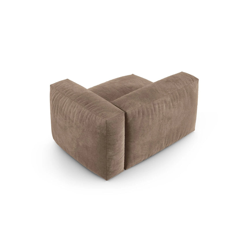 Martina Modulares Sofa Sitzelement, Rechte Seite, Sitztiefe 90 cm, aus Samt in Dunkelbeige (Vogue 3), 120x120 cm von Micadoni – Bild 4