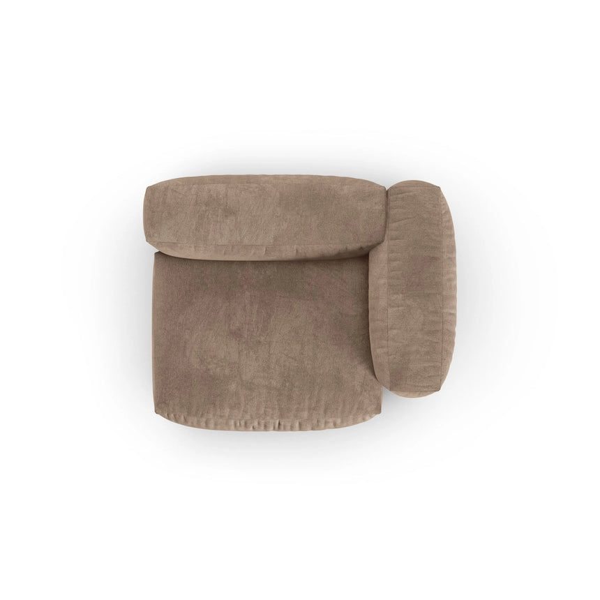 Martina Modulares Sofa Sitzelement, Rechte Seite, Sitztiefe 90 cm, aus Samt in Dunkelbeige (Vogue 3), 120x120 cm von Micadoni – Bild 5