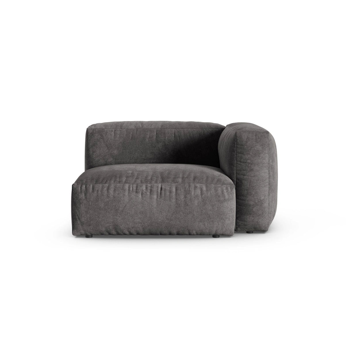 Martina Modulares Sofa Sitzelement, Rechte Seite, Sitztiefe 90 cm, aus Samt in Grau (Vogue 15), 120x120 cm von Micadoni – Bild 1