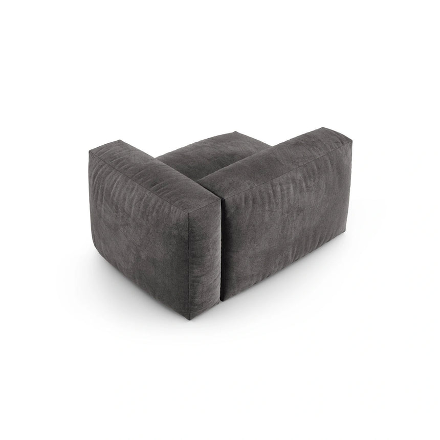 Martina Modulares Sofa Sitzelement, Rechte Seite, Sitztiefe 90 cm, aus Samt in Grau (Vogue 15), 120x120 cm von Micadoni – Bild 4