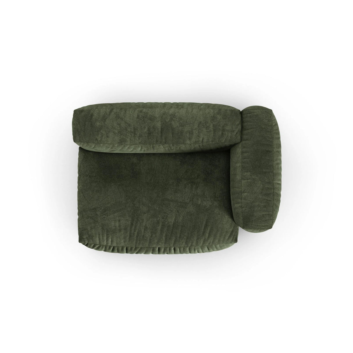Martina Modulares Sofa Sitzelement, Rechte Seite, Sitztiefe 90 cm, aus Samt in Grün (Vogue 11), 160x120 cm von Micadoni – Bild 5
