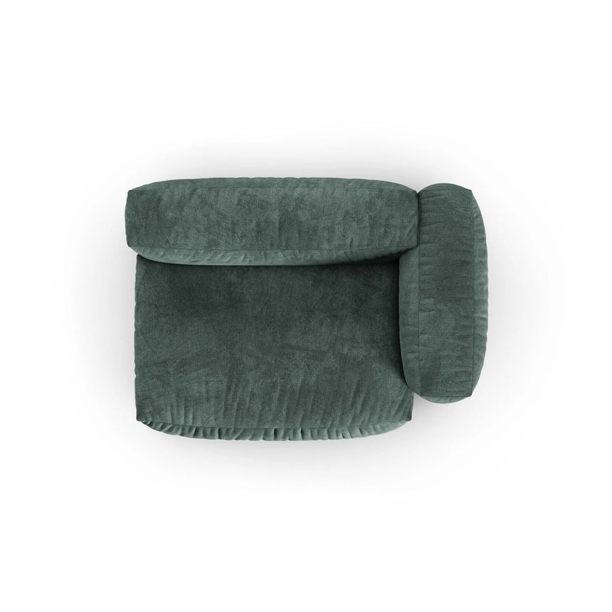 Martina Modulares Sofa Sitzelement, Rechte Seite, Sitztiefe 90 cm, aus Samt in Petrol (Vogue 12), 160x120 cm von Micadoni – Bild 5