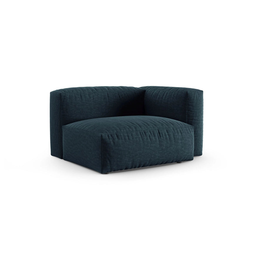 Martina Modulares Sofa Sitzelement, Rechte Seite, Sitztiefe 90 cm, aus Strukturierter Stoff in Blau Jeans (Boston Ocean), 120x120 cm von Micadoni – Bild 3