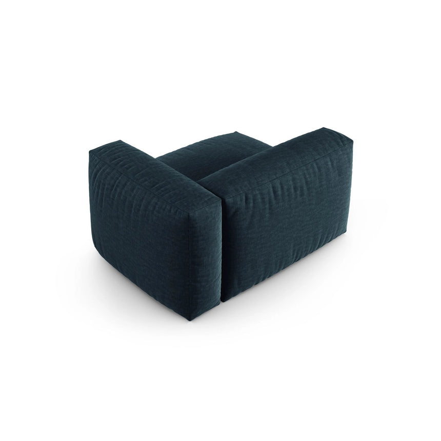 Martina Modulares Sofa Sitzelement, Rechte Seite, Sitztiefe 90 cm, aus Strukturierter Stoff in Blau Jeans (Boston Ocean), 120x120 cm von Micadoni – Bild 4