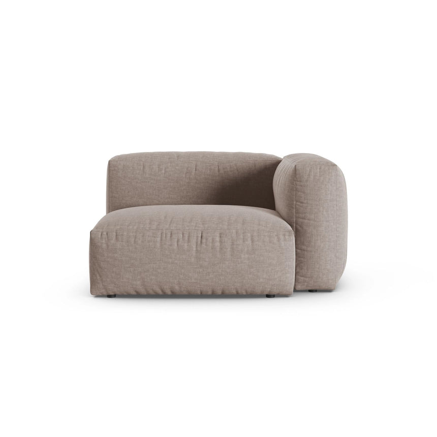 Martina Modulares Sofa Sitzelement, Rechte Seite, Sitztiefe 90 cm, aus Strukturierter Stoff in Dunkelbeige (Boston Trufa), 120x120 cm von Micadoni – Bild 1
