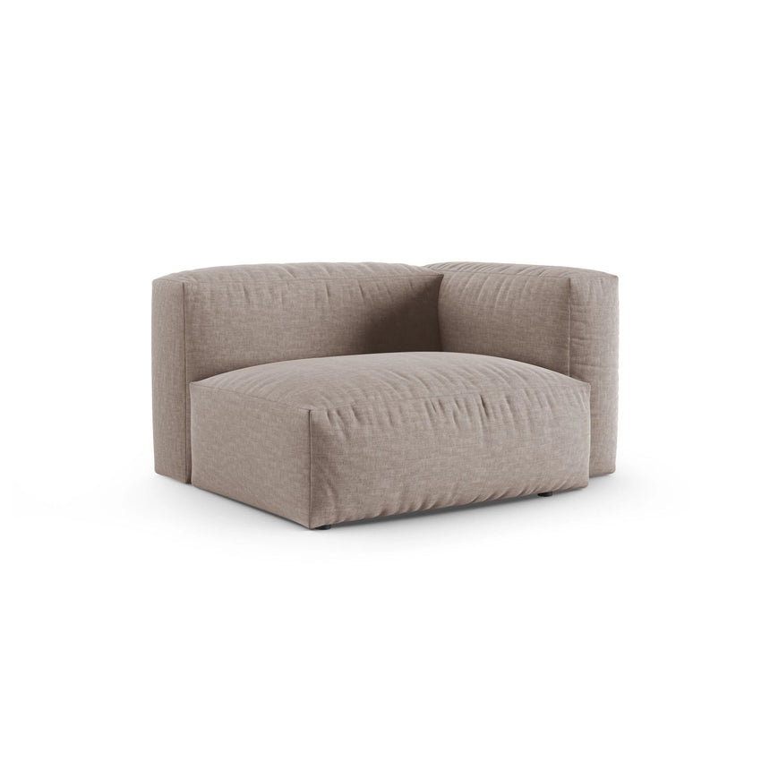 Martina Modulares Sofa Sitzelement, Rechte Seite, Sitztiefe 90 cm, aus Strukturierter Stoff in Dunkelbeige (Boston Trufa), 120x120 cm von Micadoni – Bild 3