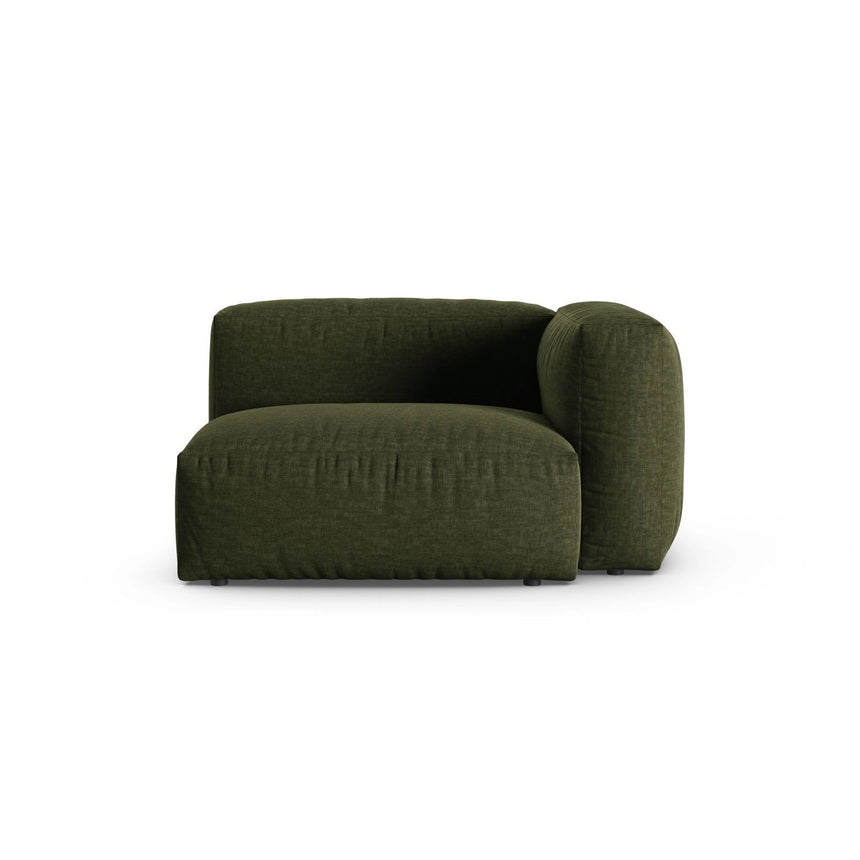 Martina Modulares Sofa Sitzelement, Rechte Seite, Sitztiefe 90 cm, aus Strukturierter Stoff in Grün (Boston Forest), 120x120 cm von Micadoni – Bild 1