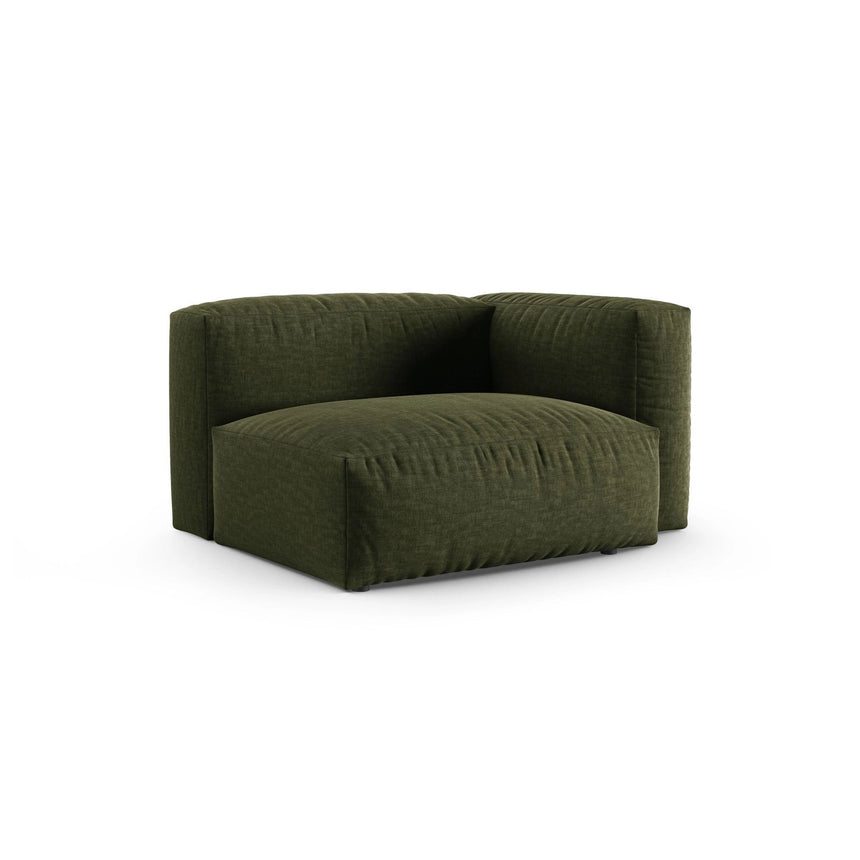 Martina Modulares Sofa Sitzelement, Rechte Seite, Sitztiefe 90 cm, aus Strukturierter Stoff in Grün (Boston Forest), 120x120 cm von Micadoni – Bild 3