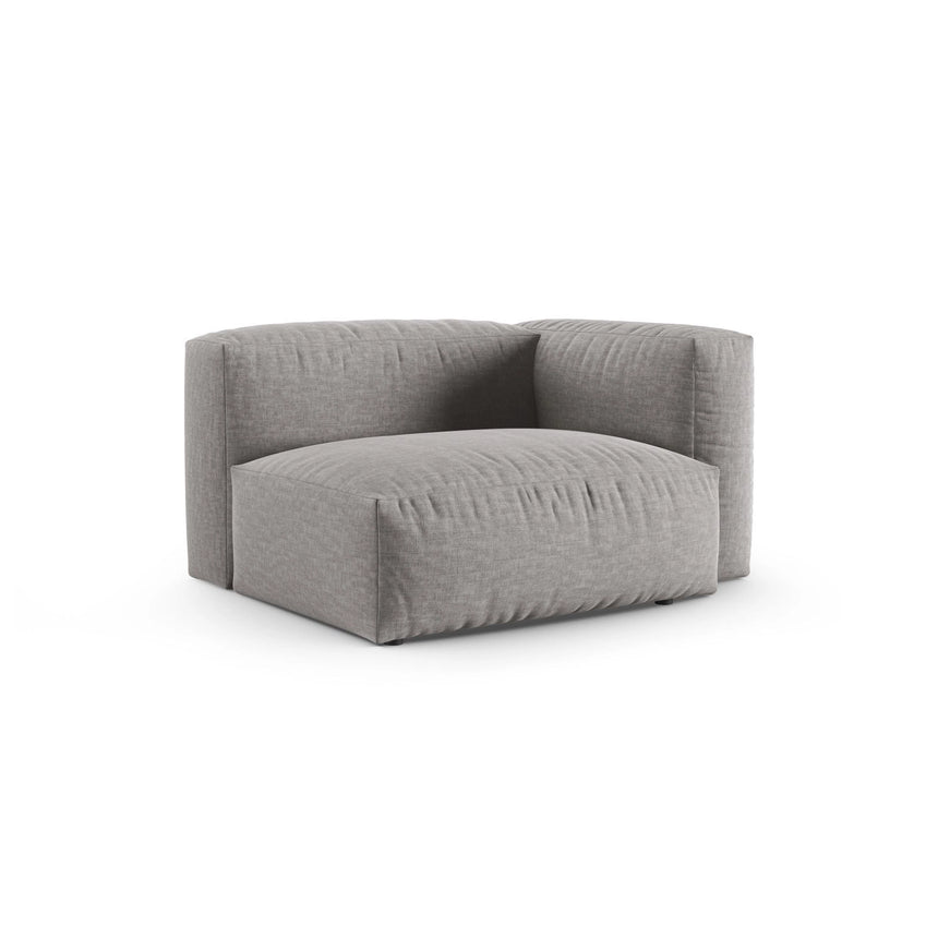 Martina Modulares Sofa Sitzelement, Rechte Seite, Sitztiefe 90 cm, aus Strukturierter Stoff in Hellgrau (Boston Light Grey), 120x120 cm von Micadoni – Bild 3