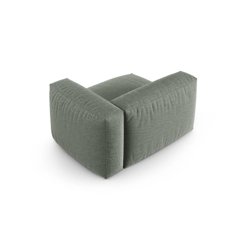 Martina Modulares Sofa Sitzelement, Rechte Seite, Sitztiefe 90 cm, aus Strukturierter Stoff in Moosgrün (Boston Water Green), 120x120 cm von Micadoni – Bild 4