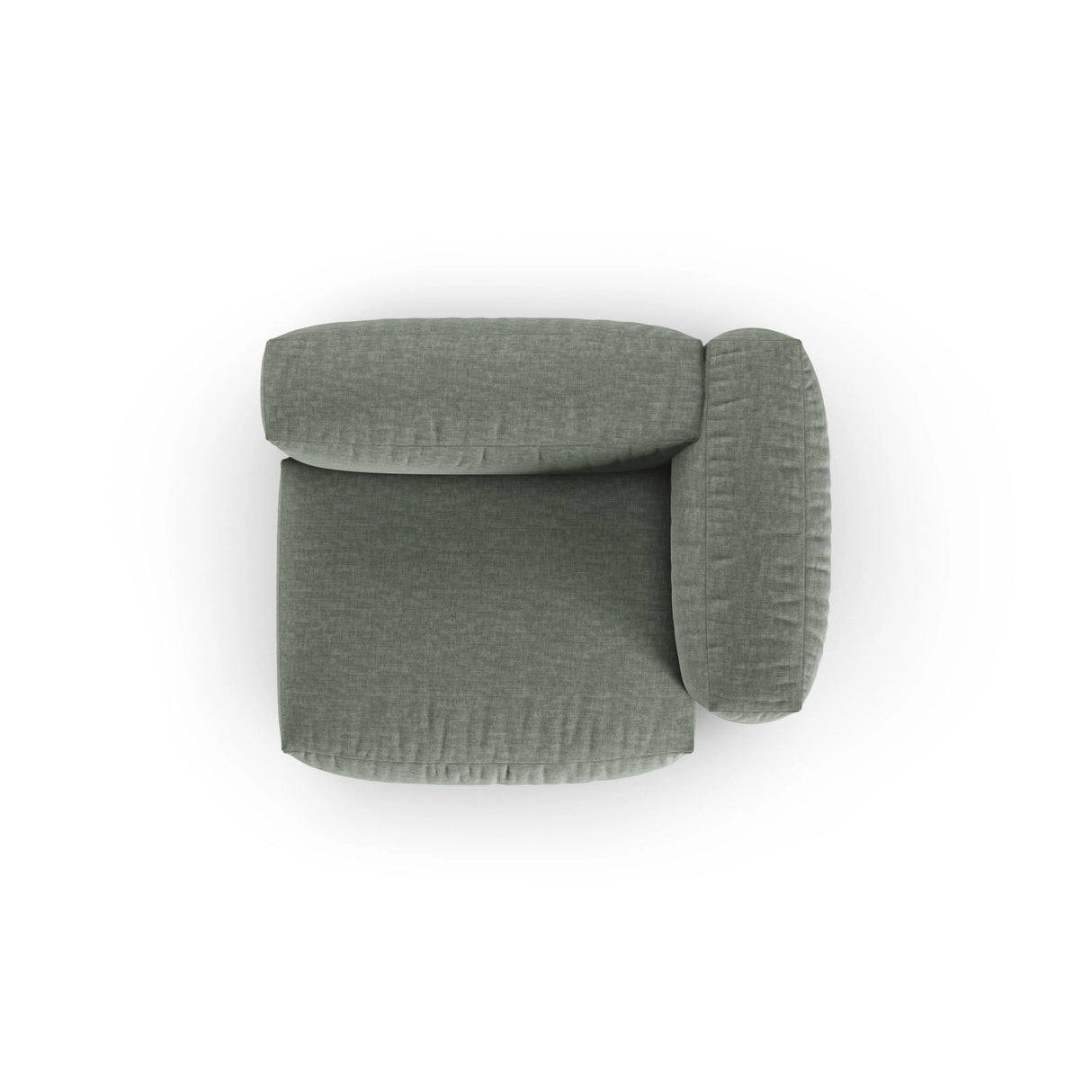 Martina Modulares Sofa Sitzelement, Rechte Seite, Sitztiefe 90 cm, aus Strukturierter Stoff in Moosgrün (Boston Water Green), 120x120 cm von Micadoni – Bild 5