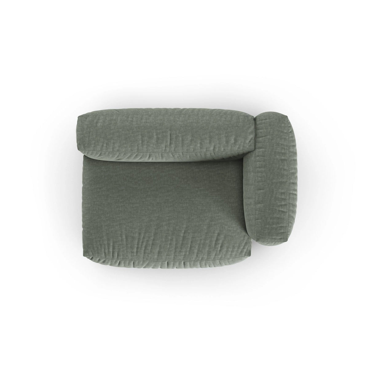 Martina Modulares Sofa Sitzelement, Rechte Seite, Sitztiefe 90 cm, aus Strukturierter Stoff in Moosgrün (Boston Water Green), 160x120 cm von Micadoni – Bild 5