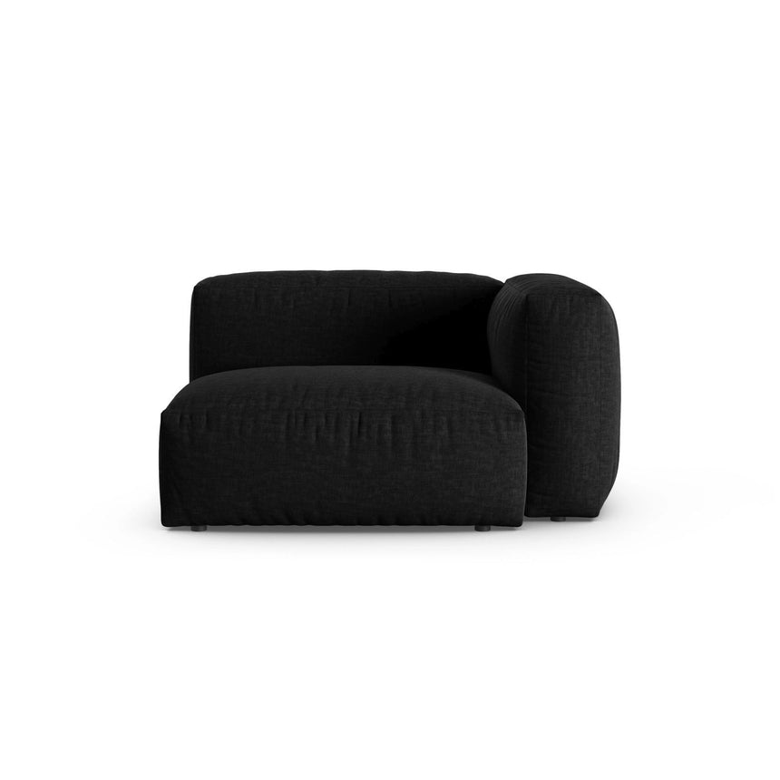 Martina Modulares Sofa Sitzelement, Rechte Seite, Sitztiefe 90 cm, aus Strukturierter Stoff in Schwarz (Boston Black), 120x120 cm von Micadoni – Bild 1
