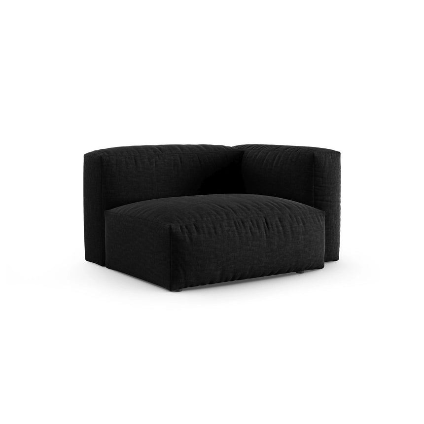 Martina Modulares Sofa Sitzelement, Rechte Seite, Sitztiefe 90 cm, aus Strukturierter Stoff in Schwarz (Boston Black), 120x120 cm von Micadoni – Bild 3