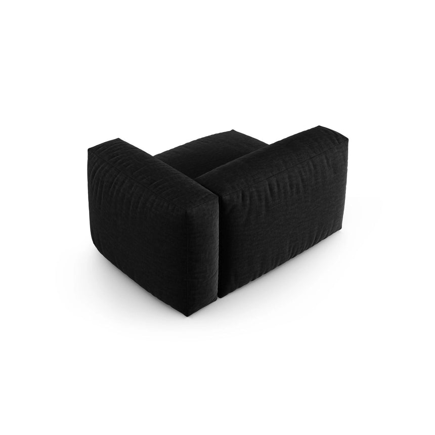 Martina Modulares Sofa Sitzelement, Rechte Seite, Sitztiefe 90 cm, aus Strukturierter Stoff in Schwarz (Boston Black), 120x120 cm von Micadoni – Bild 4
