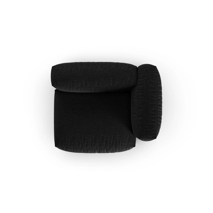 Martina Modulares Sofa Sitzelement, Rechte Seite, Sitztiefe 90 cm, aus Strukturierter Stoff in Schwarz (Boston Black), 120x120 cm von Micadoni – Bild 5