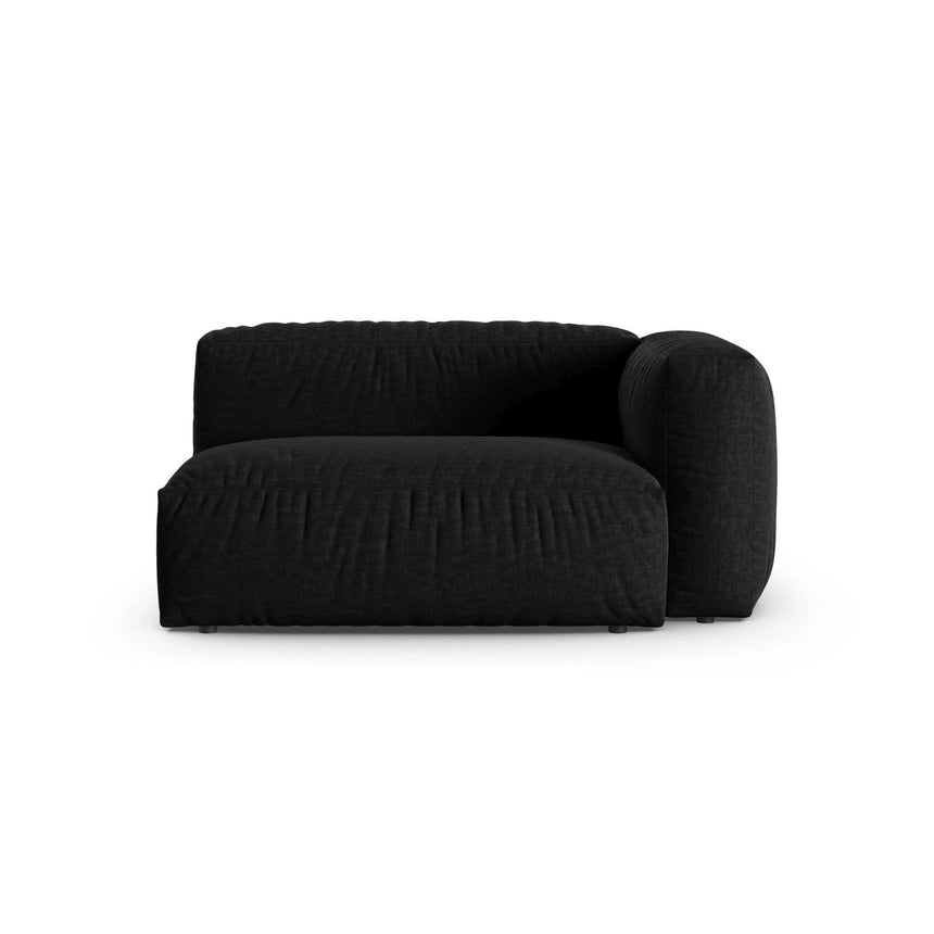 Martina Modulares Sofa Sitzelement, Rechte Seite, Sitztiefe 90 cm, aus Strukturierter Stoff in Schwarz (Boston Black), 160x120 cm von Micadoni – Bild 1