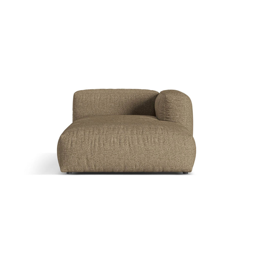 Martina Modulares Sofa Sitzelement, Rechte Seite, aus Boucle in Cappuccino (Monet Cappucino), 176x120 cm von Micadoni – Bild 1