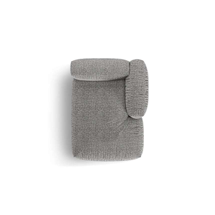 Martina Modulares Sofa Sitzelement, Rechte Seite, aus Boucle in Graphit (Monet Graphite), 176x120 cm von Micadoni – Bild 5