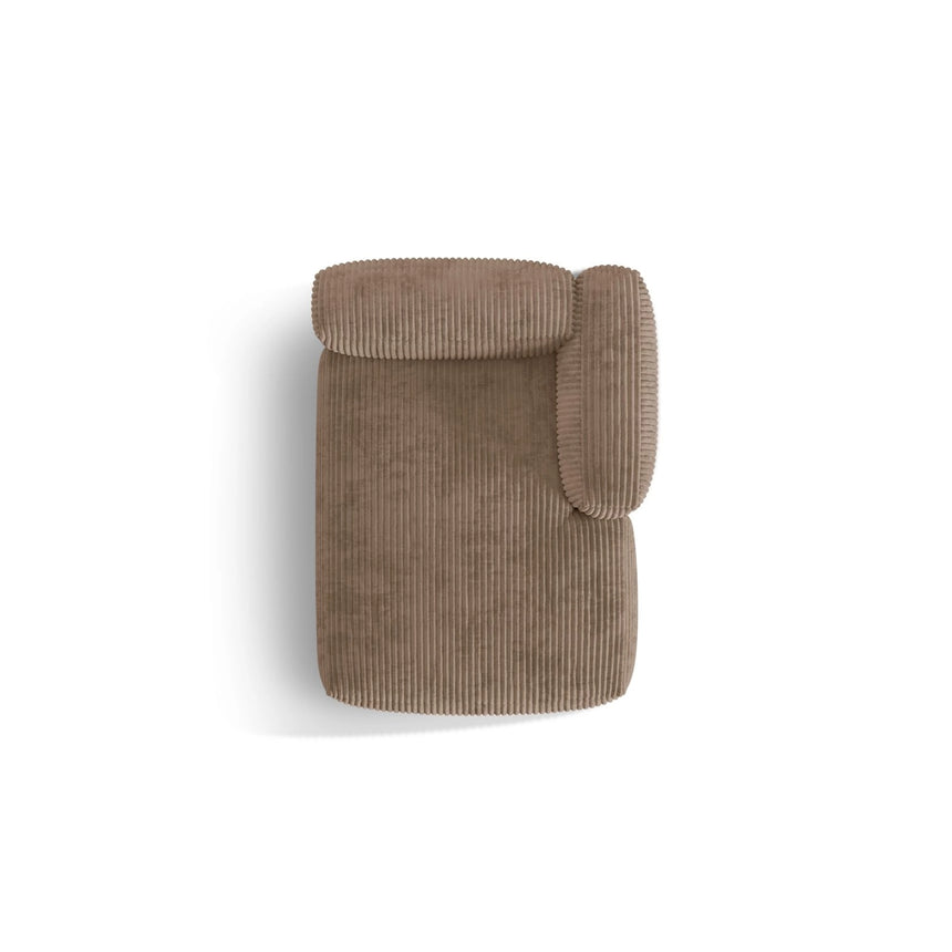 Martina Modulares Sofa Sitzelement, Rechte Seite, aus Cord in Acorn (Tilia 17), 176x120 cm von Micadoni – Bild 5