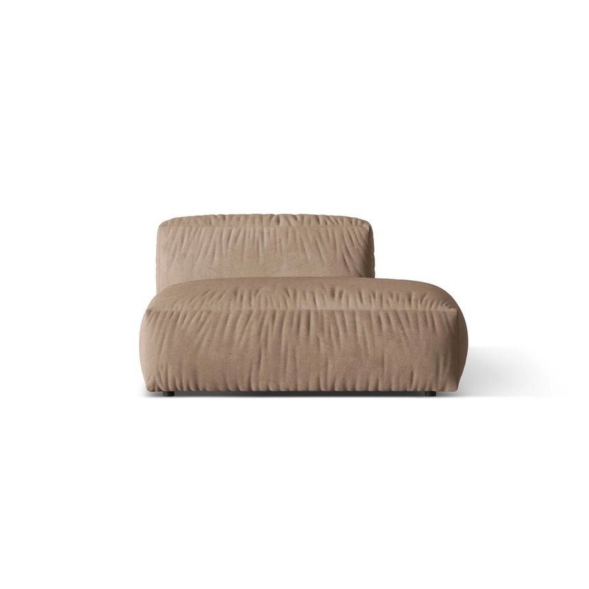 Martina Modulares Sofa Sitzelement, Rechte Seite, aus Samt in Dunkelbeige (Vogue 3), 133x106 cm
von Micadoni – Bild 1