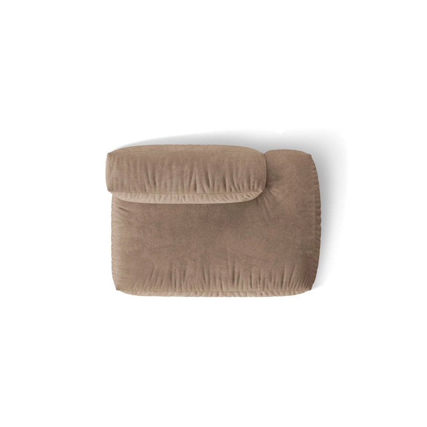 Martina Modulares Sofa Sitzelement, Rechte Seite, aus Samt in Dunkelbeige (Vogue 3), 133x106 cm
von Micadoni – Bild 5