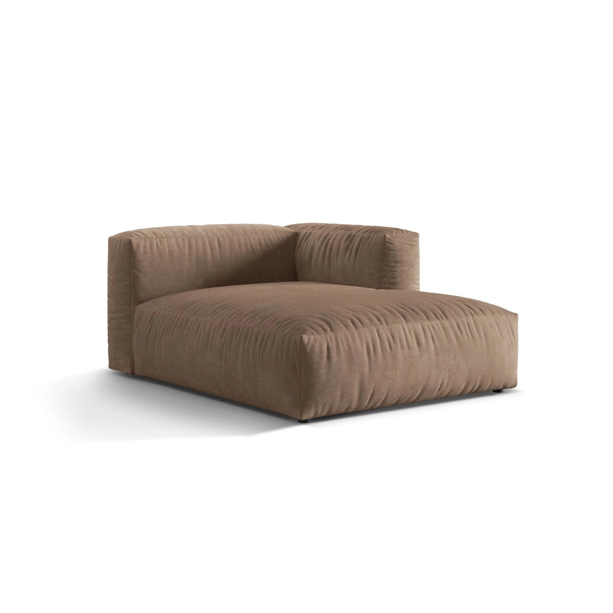 Martina Modulares Sofa Sitzelement, Rechte Seite, aus Samt in Dunkelbeige (Vogue 3), 176x120 cm von Micadoni – Bild 3