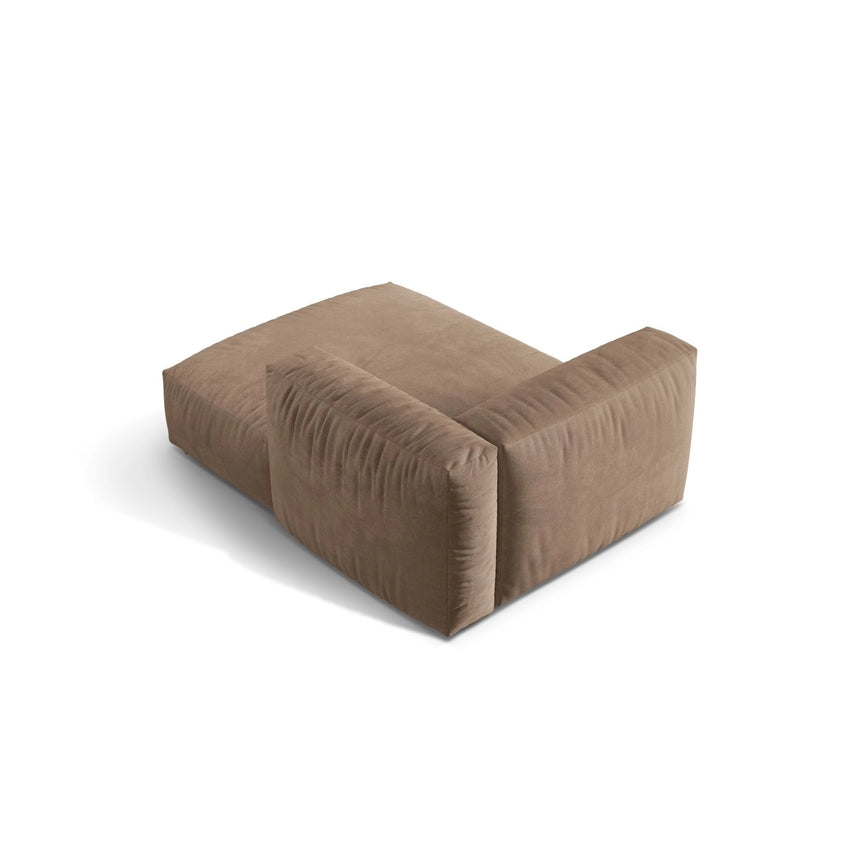 Martina Modulares Sofa Sitzelement, Rechte Seite, aus Samt in Dunkelbeige (Vogue 3), 176x120 cm von Micadoni – Bild 4