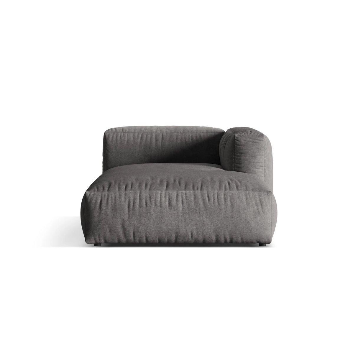 Martina Modulares Sofa Sitzelement, Rechte Seite, aus Samt in Grau (Vogue 15), 176x120 cm von Micadoni – Bild 1