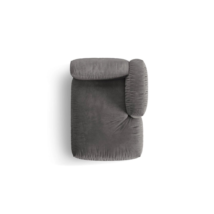 Martina Modulares Sofa Sitzelement, Rechte Seite, aus Samt in Grau (Vogue 15), 176x120 cm von Micadoni – Bild 5