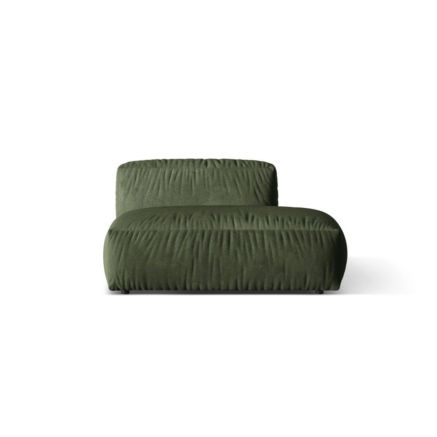 Martina Modulares Sofa Sitzelement, Rechte Seite, aus Samt in Grün (Vogue 11), 133x106 cm
von Micadoni – Bild 1