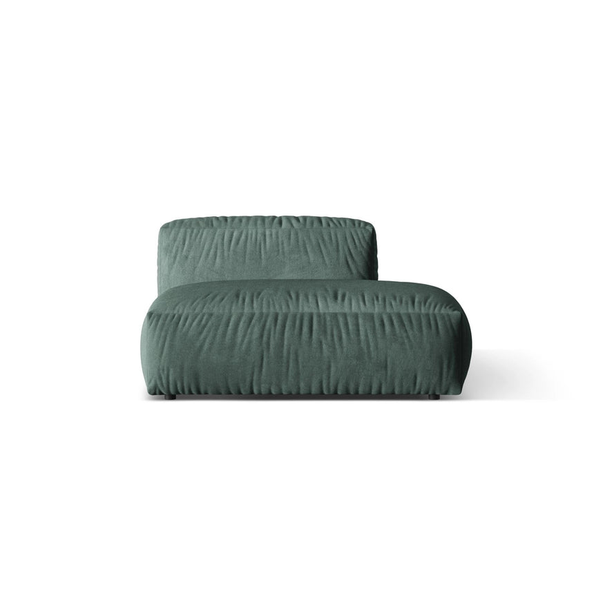 Martina Modulares Sofa Sitzelement, Rechte Seite, aus Samt in Petrol (Vogue 12), 133x106 cm
von Micadoni – Bild 1