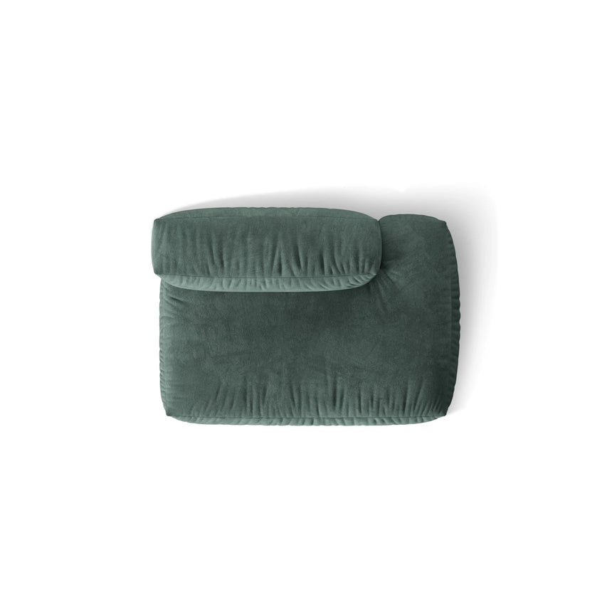 Martina Modulares Sofa Sitzelement, Rechte Seite, aus Samt in Petrol (Vogue 12), 133x106 cm
von Micadoni – Bild 5