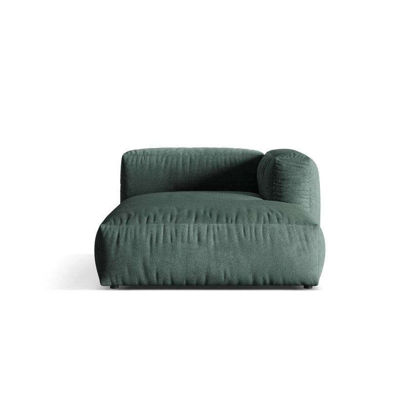 Martina Modulares Sofa Sitzelement, Rechte Seite, aus Samt in Petrol (Vogue 12), 176x120 cm von Micadoni – Bild 1
