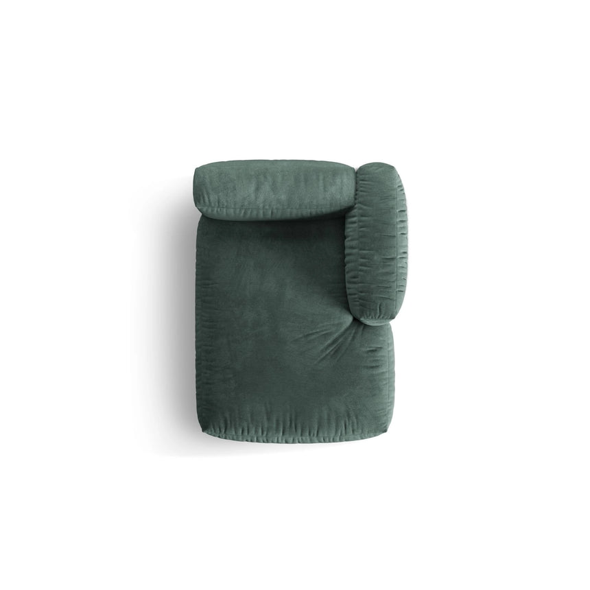 Martina Modulares Sofa Sitzelement, Rechte Seite, aus Samt in Petrol (Vogue 12), 176x120 cm von Micadoni – Bild 5