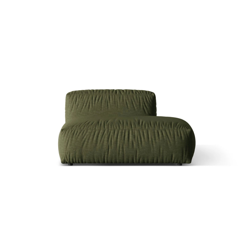Martina Modulares Sofa Sitzelement, Rechte Seite, aus Strukturierter Stoff in Grün (Boston Forest), 133x106 cm
von Micadoni – Bild 1