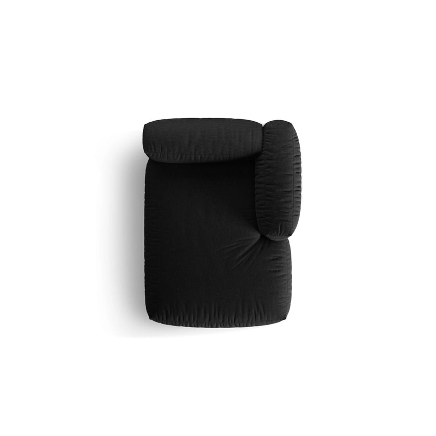 Martina Modulares Sofa Sitzelement, Rechte Seite, aus Strukturierter Stoff in Schwarz (Boston Black), 176x120 cm von Micadoni – Bild 5