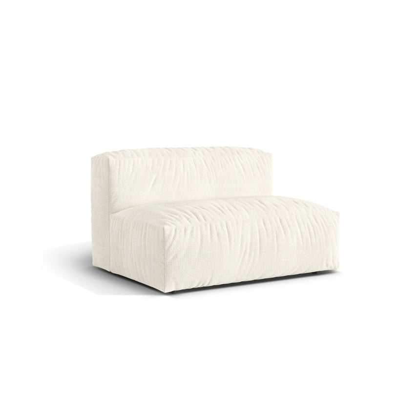 Martina Modulares Sofa Sitzelement, Sitztiefe 76 cm, aus Boucle in Elfenbein (Monet Nata), 132x106 cm von Micadoni – Bild 3