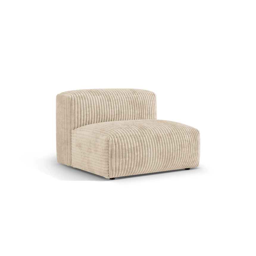 Martina Modulares Sofa Sitzelement, Sitztiefe 76 cm, aus Cord in Leichtes Beige (Tilia 03), 106x90 cm von Micadoni – Bild 3
